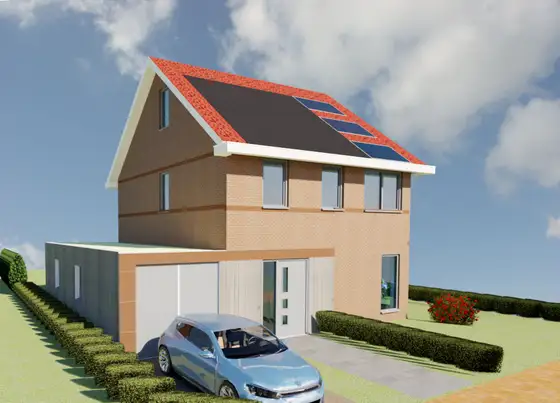 Energie neutrale nieuwbouw woning met zonneboiler en pelletketel in Witmarsum — afbeelding 24